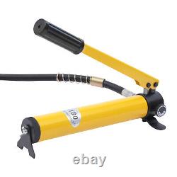 10 Ton Hydraulic Cylinder Jack Kit with Hollow Low Profile Ram Repair Tool Steel