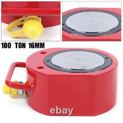 100Ton LOW HEIGHT Profile Hydraulic Cylinder Jack Ram Lifting 16mm Stroke