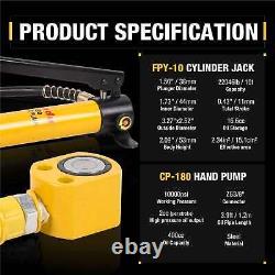 10T Hydraulic Cylinder Ram Jack + CP-180 Manual Hydraulic Pump Hydraulic Kit