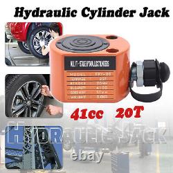 20T 41cc Multi Stage Hydraulic Cylinder Flat Jack Low Profile Ram 1.02in Stroke