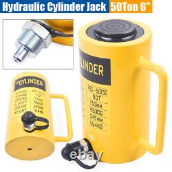 50 Ton 6 Stroke Hydraulic Cylinder Jack Single Acting Heavy Duty Solid Ram Jack