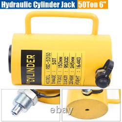 50 Ton 6'' Stroke Hydraulic Cylinder Jack Single Acting Solid Ram Heavy Duty 1X