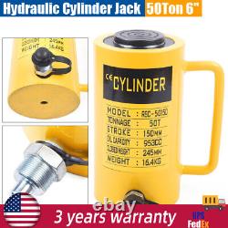 50 Ton Hydraulic Cylinder Jack Solid Ram 150mm/6 inch Stroke Single Acting New