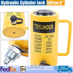 50 Ton Hydraulic Cylinder Jack Solid Ram 150mm/6 inch Stroke Single Acting New