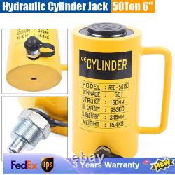 50 Ton Hydraulic Cylinder Jack Solid Ram 150mm/6 inch Stroke Single Acting New