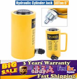 50 Ton Hydraulic Cylinder Jack Solid Ram 150mm/6 inch Stroke Single Acting New