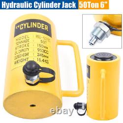 50 Ton Hydraulic Cylinder Jack Solid Ram 150mm/6 inch Stroke Single Acting New