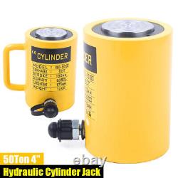 50T Hydraulic Cylinder Jack 4'' Stroke Single Acting Lifting Ram 635CC Cylinder