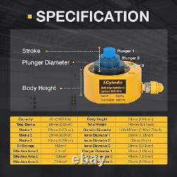 50T Hydraulic Cylinder Jack Ram 2.6 Multi-Section Stroke Solid Single Acting