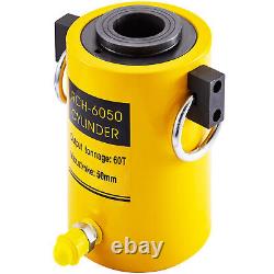 60T Hydraulic Cylinder Ram Single Acting Hollow Cylider Jack 2-50mm stroke