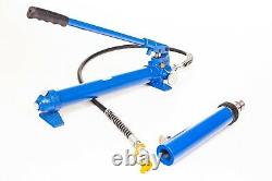 A-RAMP Hydraulic Hand Pump 10 TON With Hose & RAM Portable 10T Pressure Cylinder