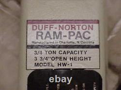 Duff Norton HW-1 Ram Pac Wedgie Hydraulic Cylinder 3/4 ton 3-3/4 max open NOS