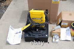 ENERPAC RCH-302 HOLLOW RAM SET With PUJ-1200B HYDRAULIC PUMP With HOSE & GAUGE NEW