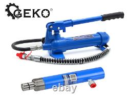 GEKO Hydraulic Hand Pump 10 TON With Hose & RAM Portable 10T Pressure Cylinder