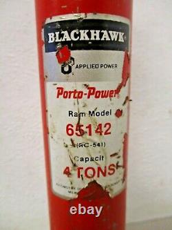 Older Blackhawk Porto-Power 65142 Hydraulic Ram 4 Ton RC-540 1 Threaded Ends