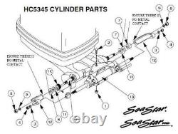 SeaStar Hydraulic Boat Steering KIT Tilt Helm HH6191 Cylinder Ram HC5345 Hose 16