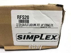 Simplex RFS20 Flat Jack Low Profile Hydraulic Cylinder Ram 20 Ton 0.44 Stroke