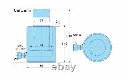 Azmcnc Cylindre Hydraulique De 10 Tonnes Ram Simple Action 4 Pouces Coup Hydraulique C