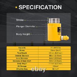 Vérin creux hydraulique de 20 tonnes, vérin simple effet à course de 50 mm, jack US